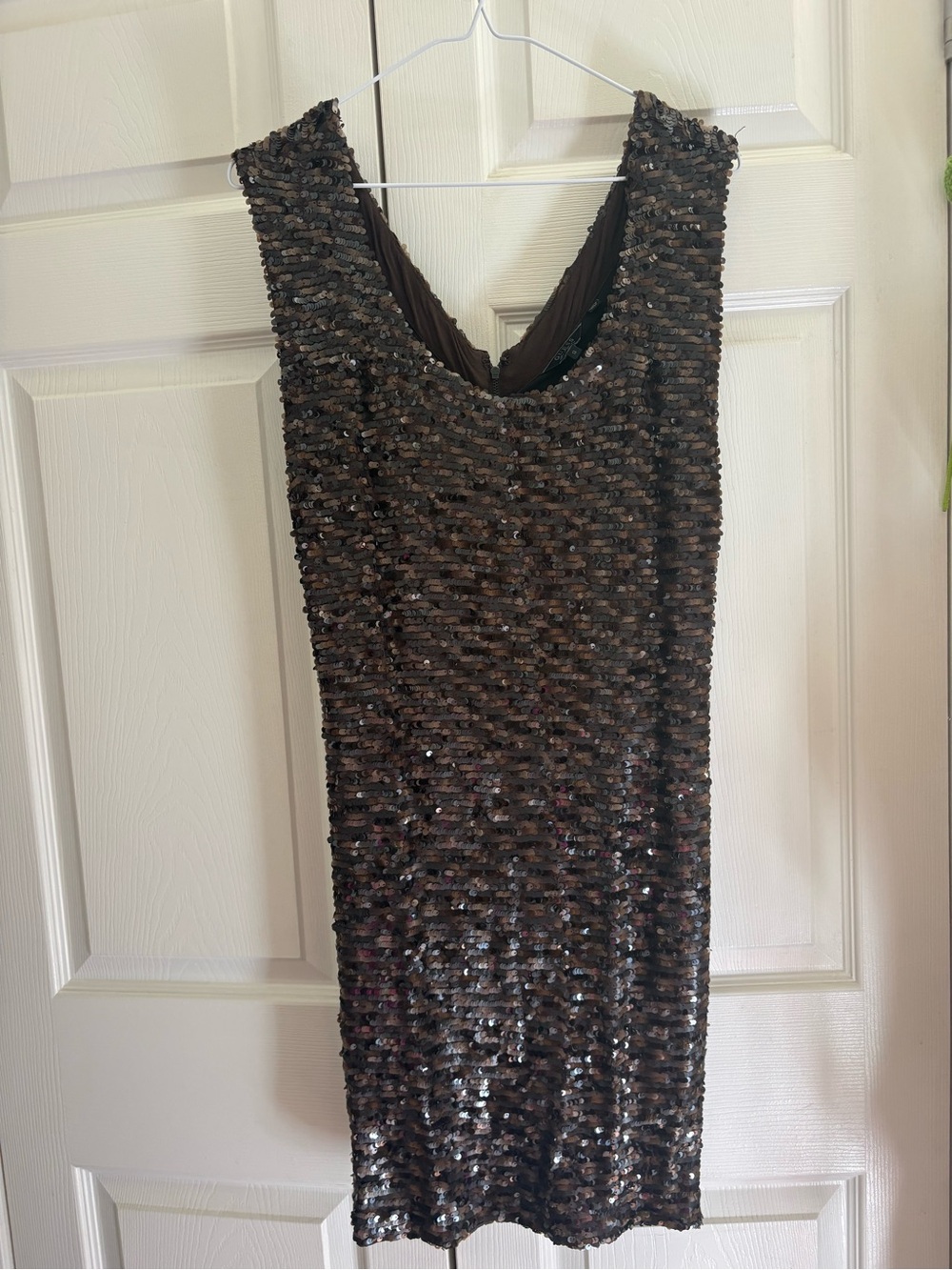 Guess Brown Sequin Mini Dress